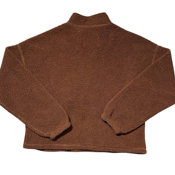 Urban Outfitters BDG Wolf Embroidered Fleece Quarter Jacket Pullover Size Medium - Picture 2 of 8